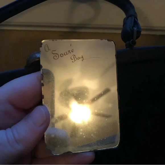 Vintage 1950s Soure Bag Embroidered with Beading and Applique - Picture 8 of 8